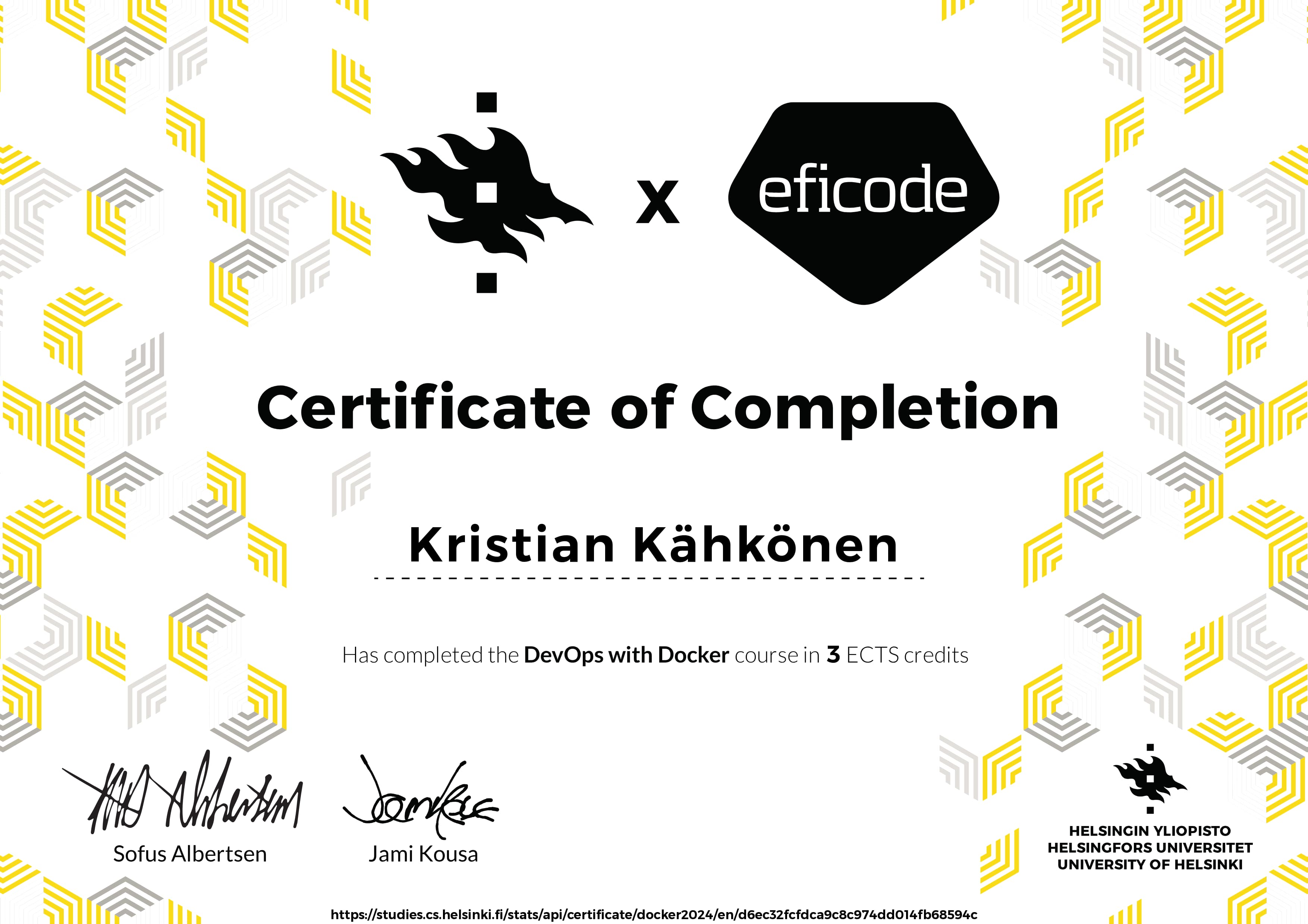 Certification of DevOps with Docker